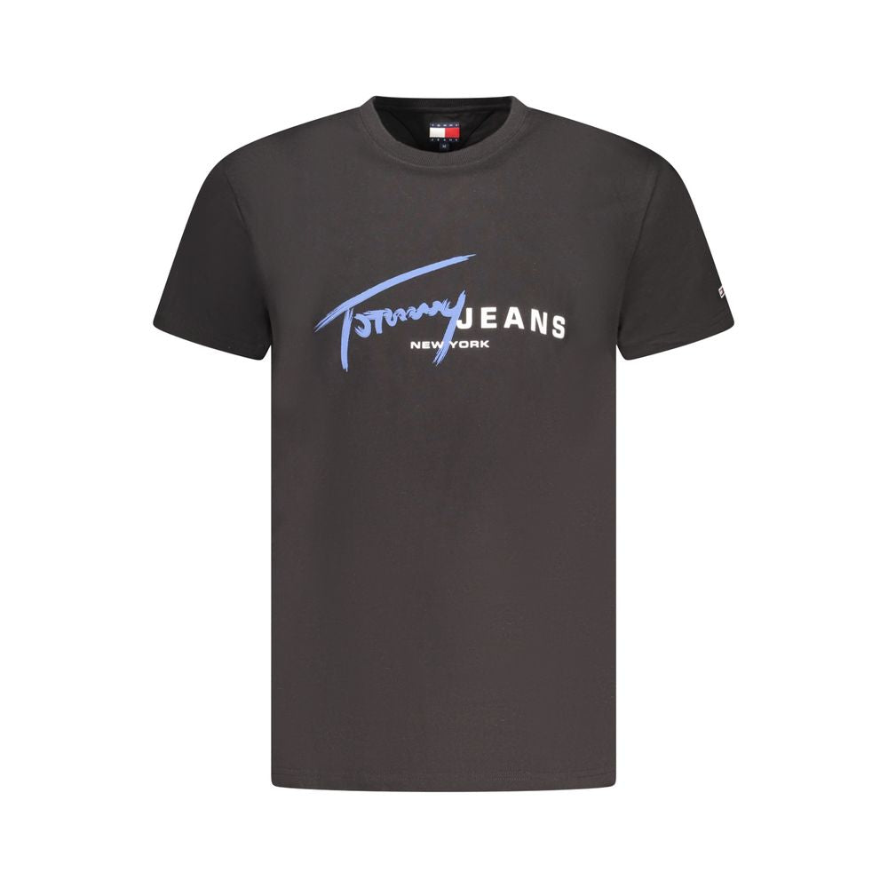 Svart bomulls-T-shirt för män