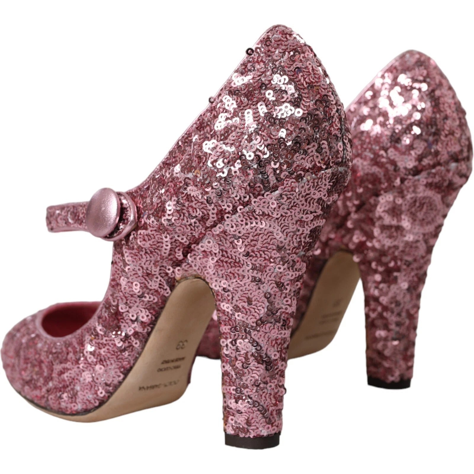 Rosa Paljett Mary Jane Pumps Högklackade Skor