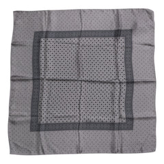 Dolce & Gabbana Gray Polka Dot Silk Square Men Foulard Scarf