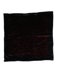 Dolce & Gabbana Black Red Viscose Square Men Foulard Scarf