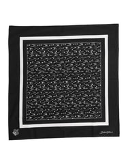 Dolce & Gabbana Black White Printed Square Foulard Scarf