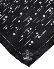 Dolce & Gabbana Black White Printed Square Men Foulard Scarf