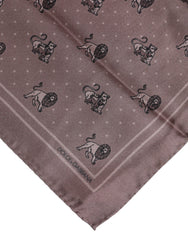 Dolce & Gabbana Brown Animal Print Square Foulard Scarf