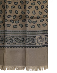 Dolce &amp; Gabbana Brun Mönstrad Halsduk Herr Foulard Halsduk