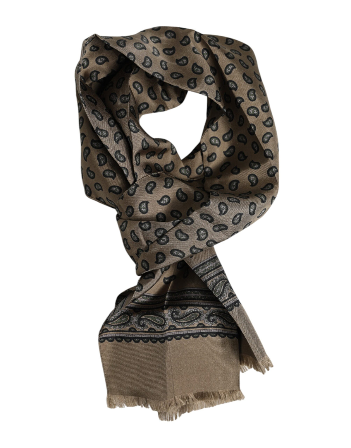 Dolce &amp; Gabbana Brun Mönstrad Halsduk Herr Foulard Halsduk