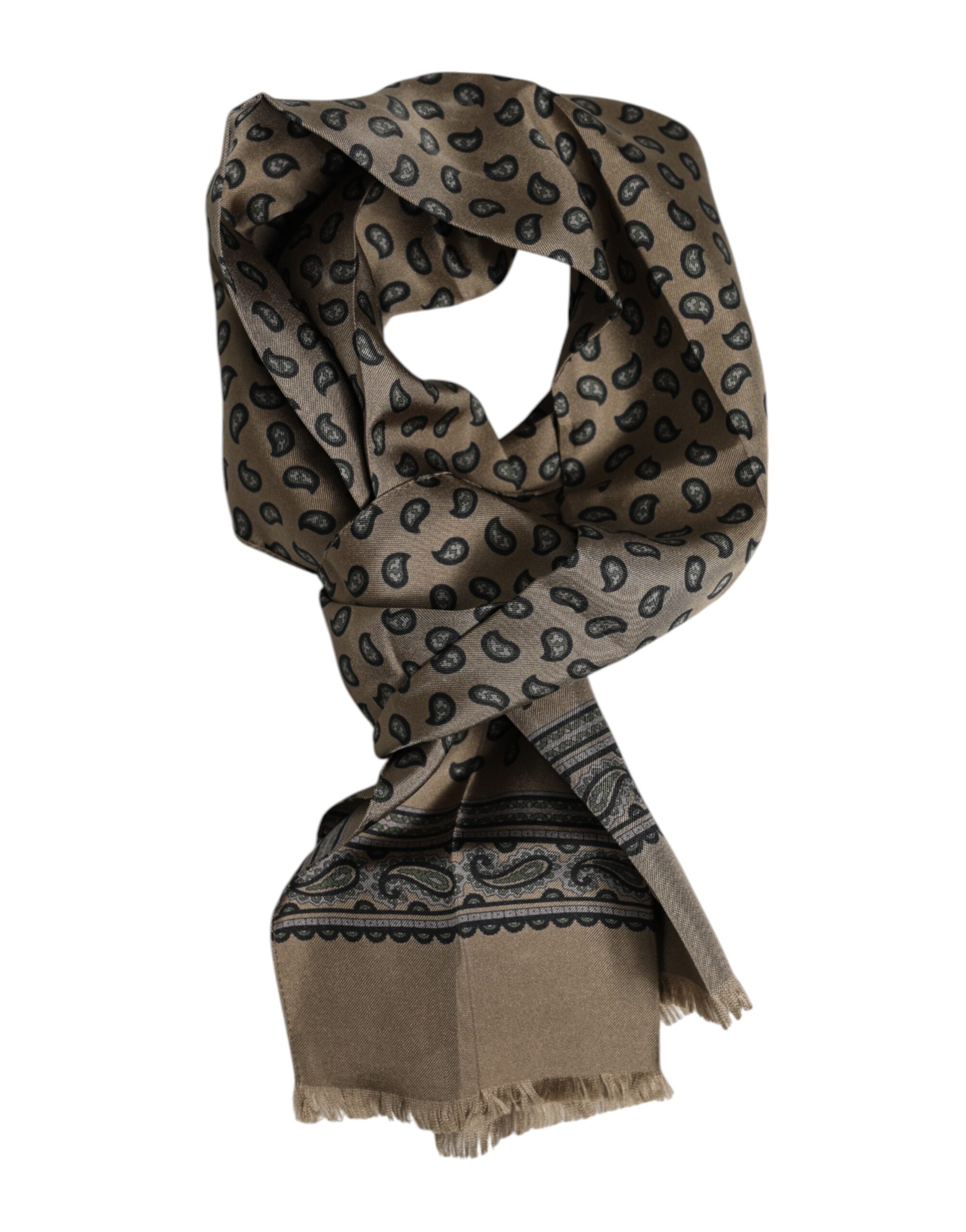 Dolce &amp; Gabbana Brun Mönstrad Halsduk Herr Foulard Halsduk