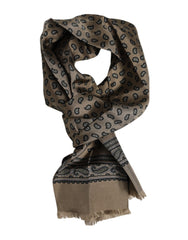 Dolce &amp; Gabbana Brun Mönstrad Halsduk Herr Foulard Halsduk