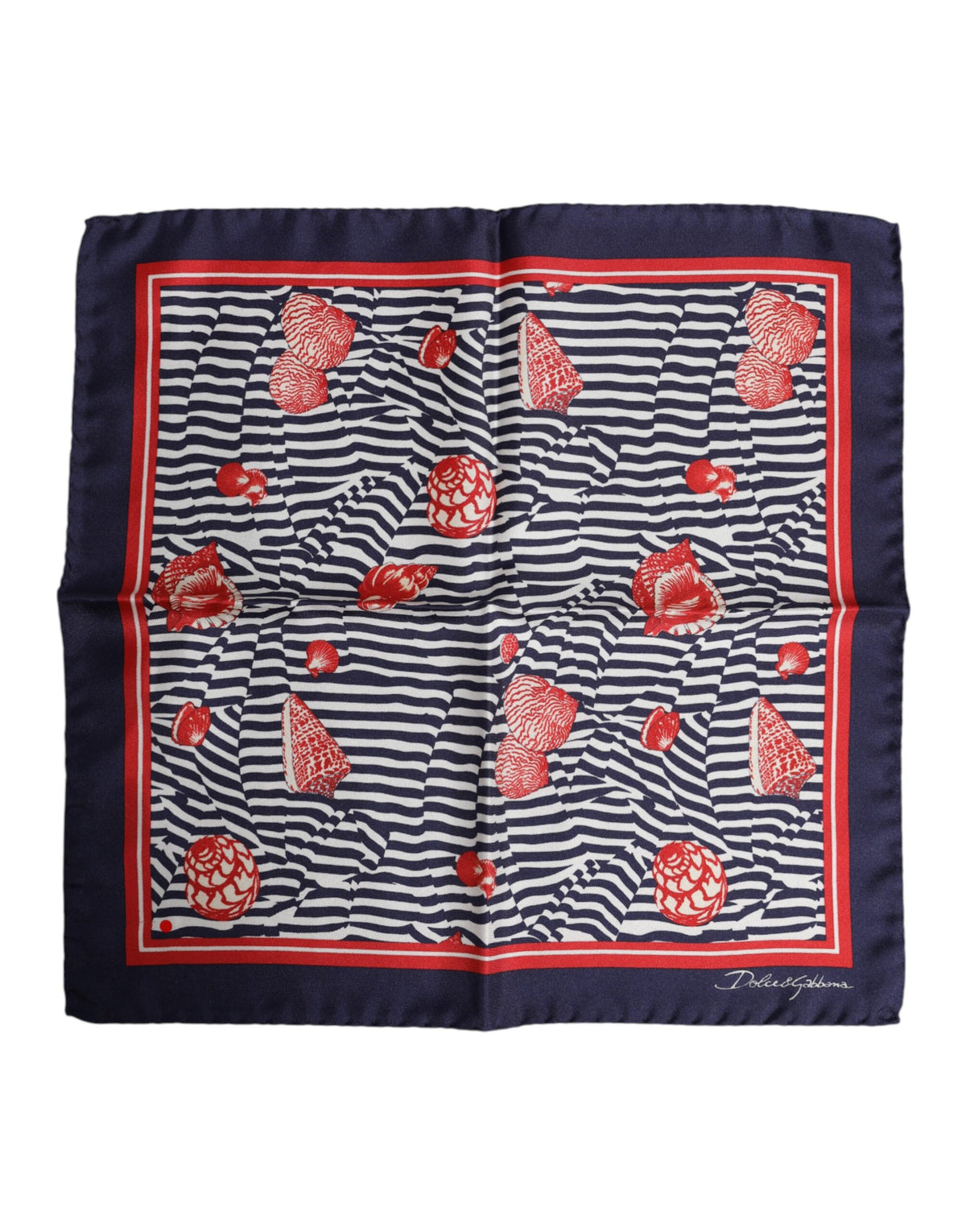 Dolce &amp; Gabbana Flerfärgad Snäckskal Fyrkantig Herr Foulard Halsduk