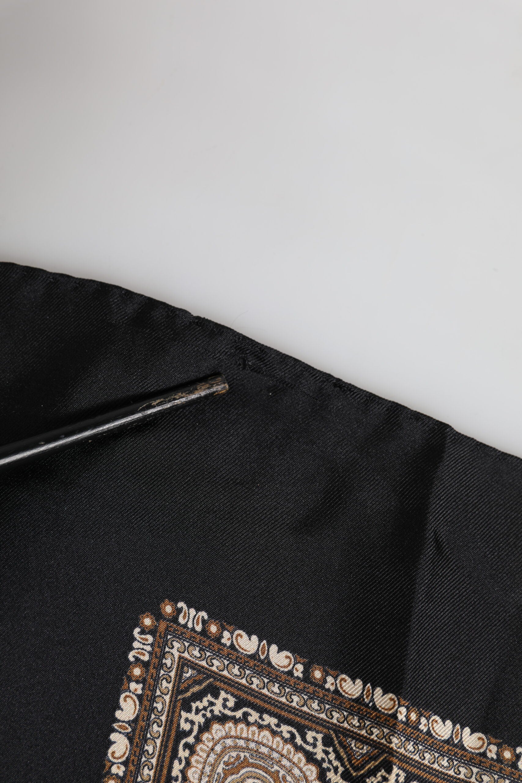 Dolce &amp; Gabbana Svartbrun Mönstrad Fyrkantig Foulard Halsduk