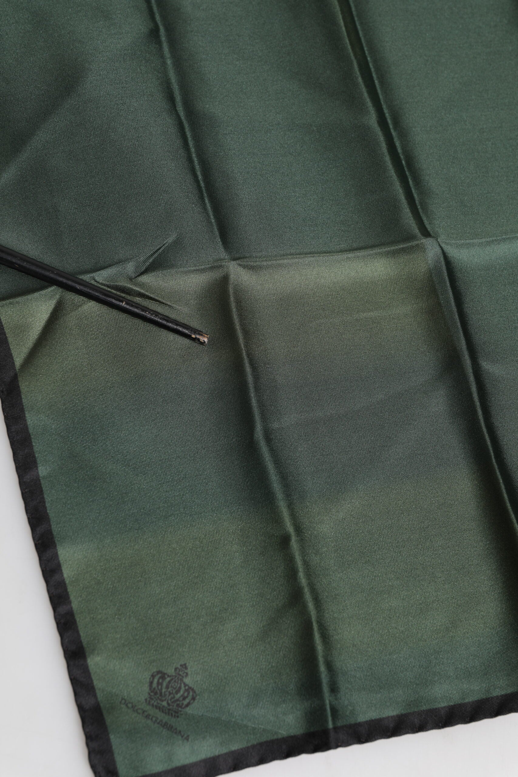 Dolce &amp; Gabbana Grön DG Crown Siden Fyrkantig Herrhalsduk