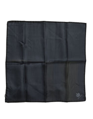 Dolce &amp; Gabbana Blå DG Crown Siden Fyrkantig Herr Foulard Halsduk