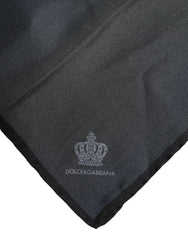 Dolce &amp; Gabbana Blå DG Crown Siden Fyrkantig Herr Foulard Halsduk