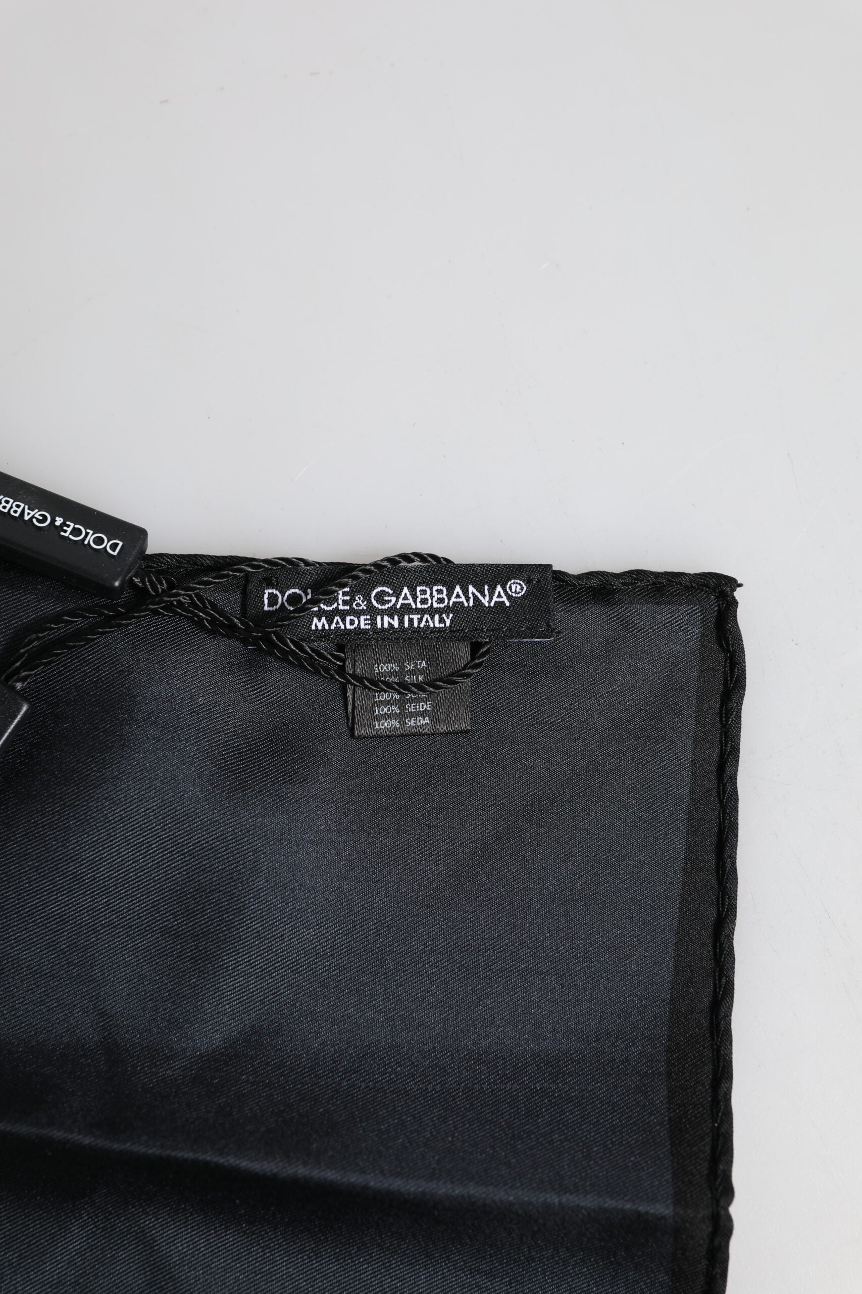 Dolce &amp; Gabbana Blå DG Crown Siden Fyrkantig Herr Foulard Halsduk