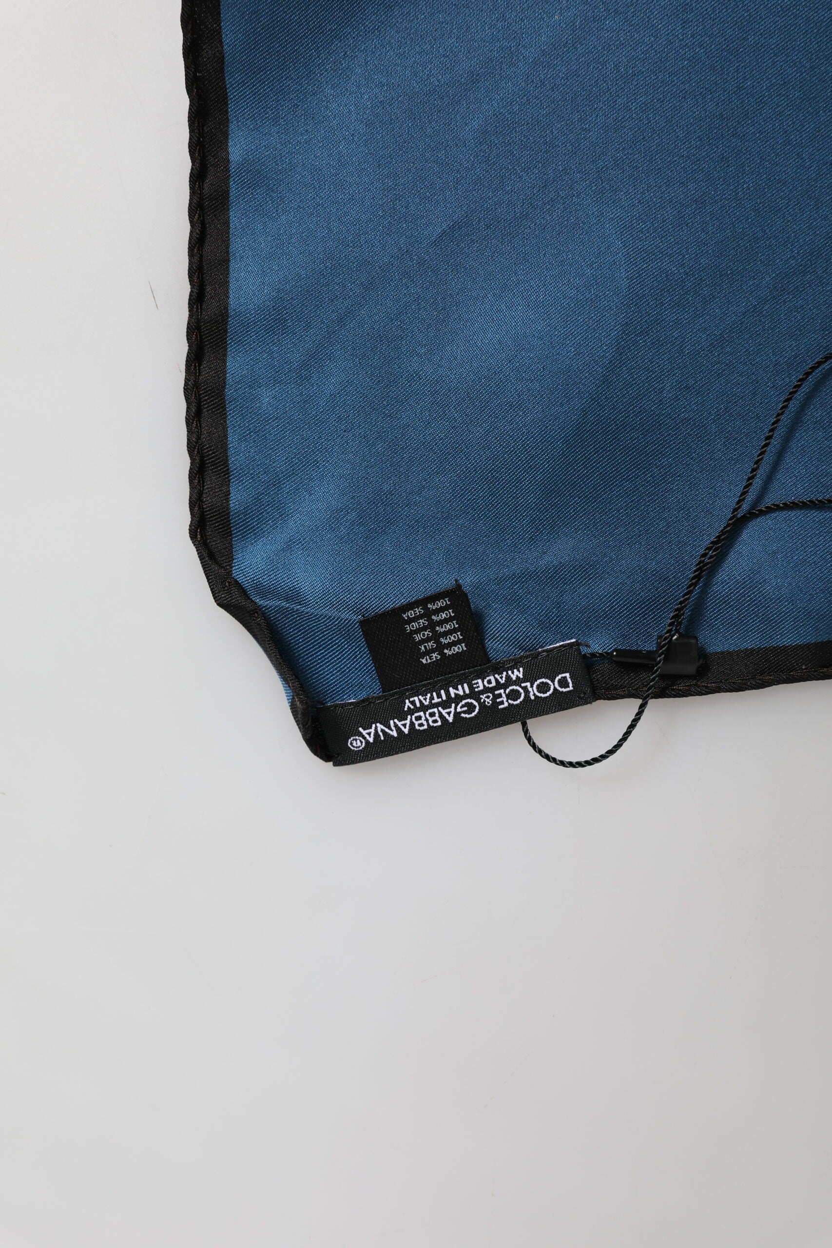 Dolce &amp; Gabbana Blå DG Crown Siden Fyrkantig Herr Foulard Halsduk