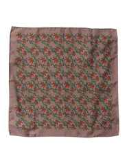Dolce & Gabbana Brown Chili Print Silk Square Foulard Scarf