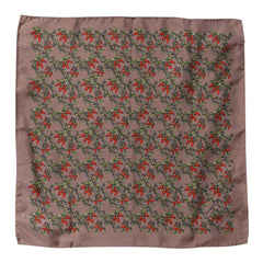 Dolce & Gabbana Brown Chilis Silk Square Men Foulard Scarf