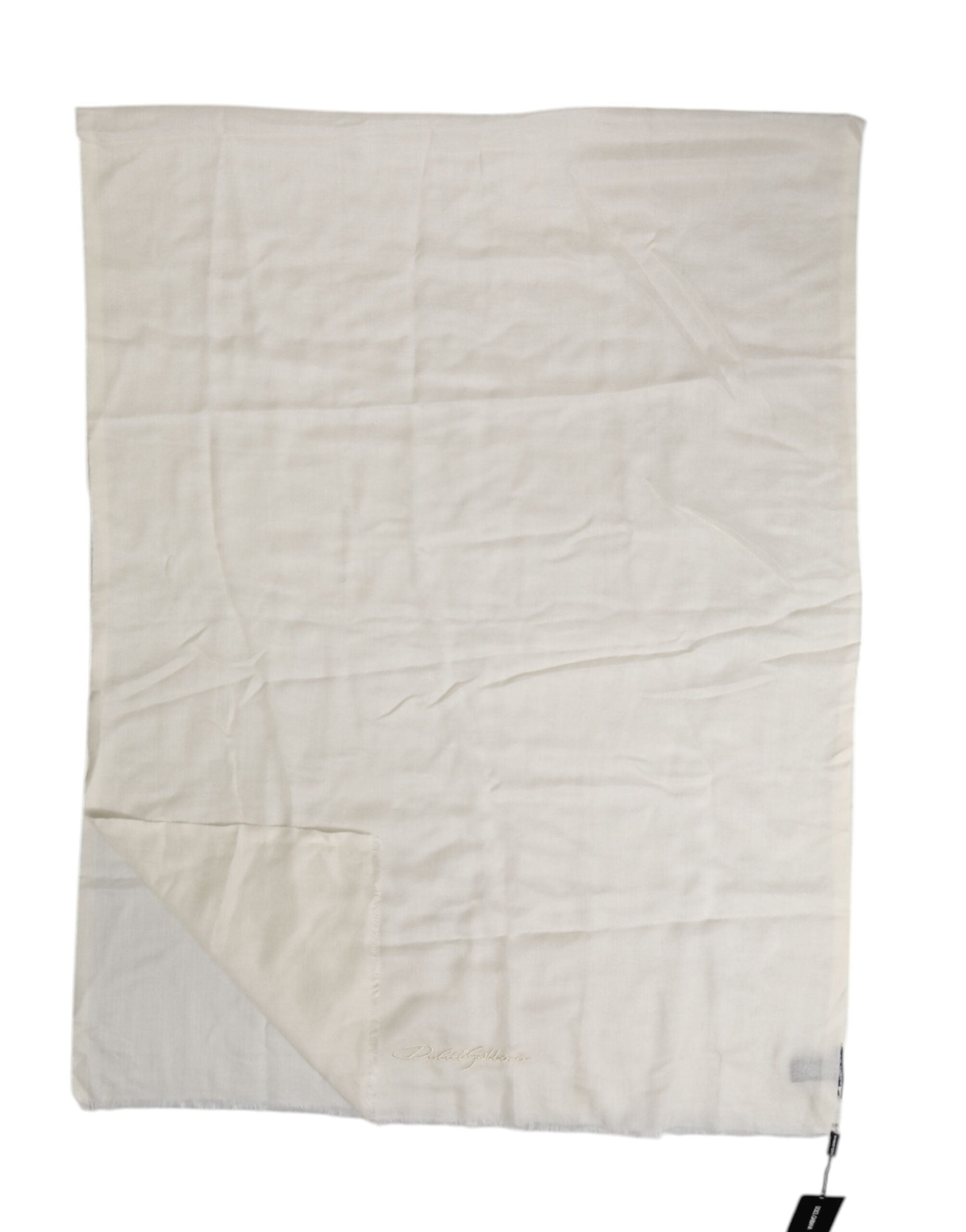 Dolce &amp; Gabbana Vit Kashmir Halsvärmare Omlottsjal Halsduk