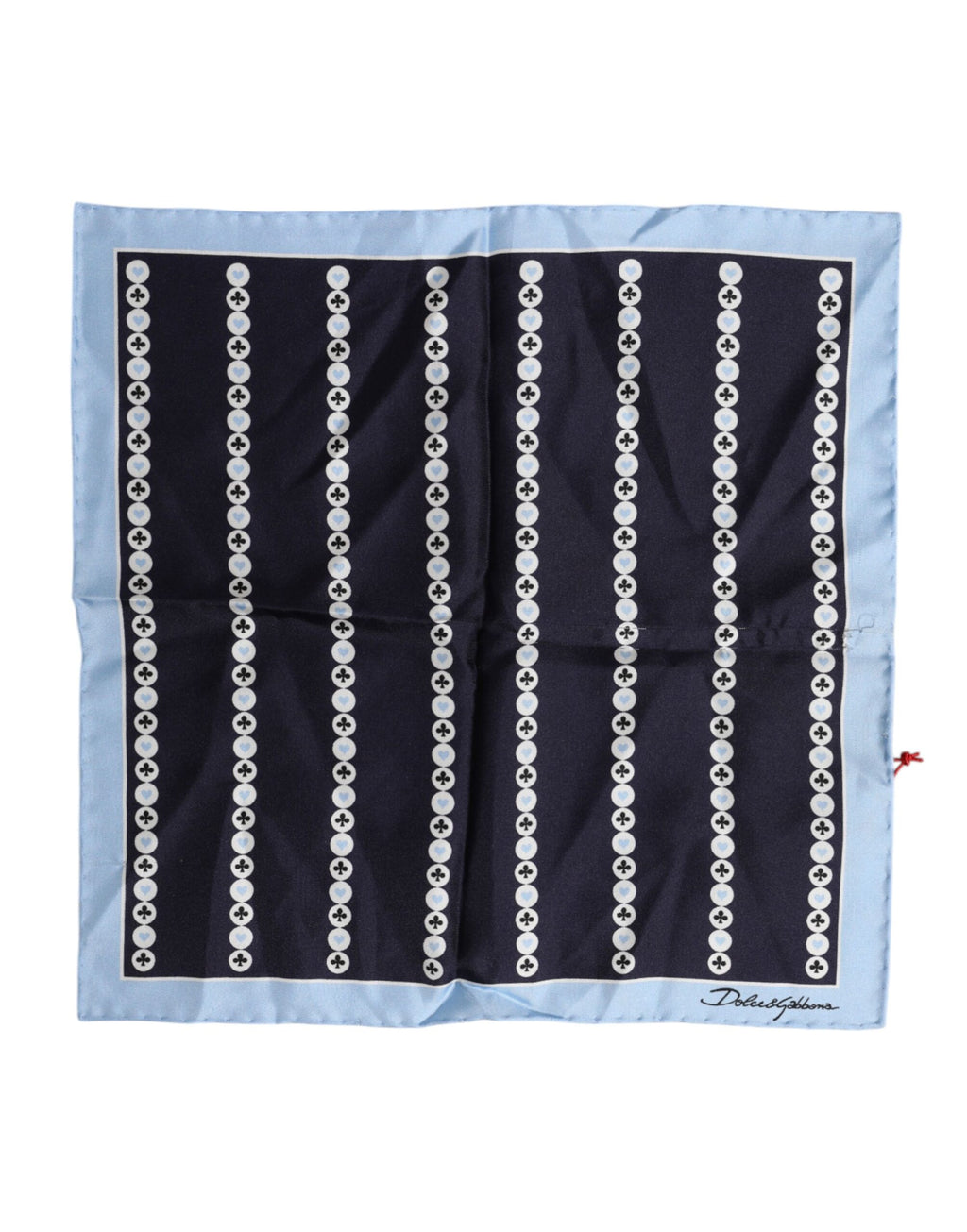 Dolce & Gabbana Blue Printed Silk Square Men Foulard Scarf