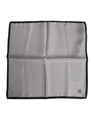 Dolce & Gabbana Gray DG Crown Silk Square Men Foulard Scarf