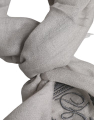 Dolce & Gabbana Gray DG Crown Neck Warmer Wrap Shawl Scarf