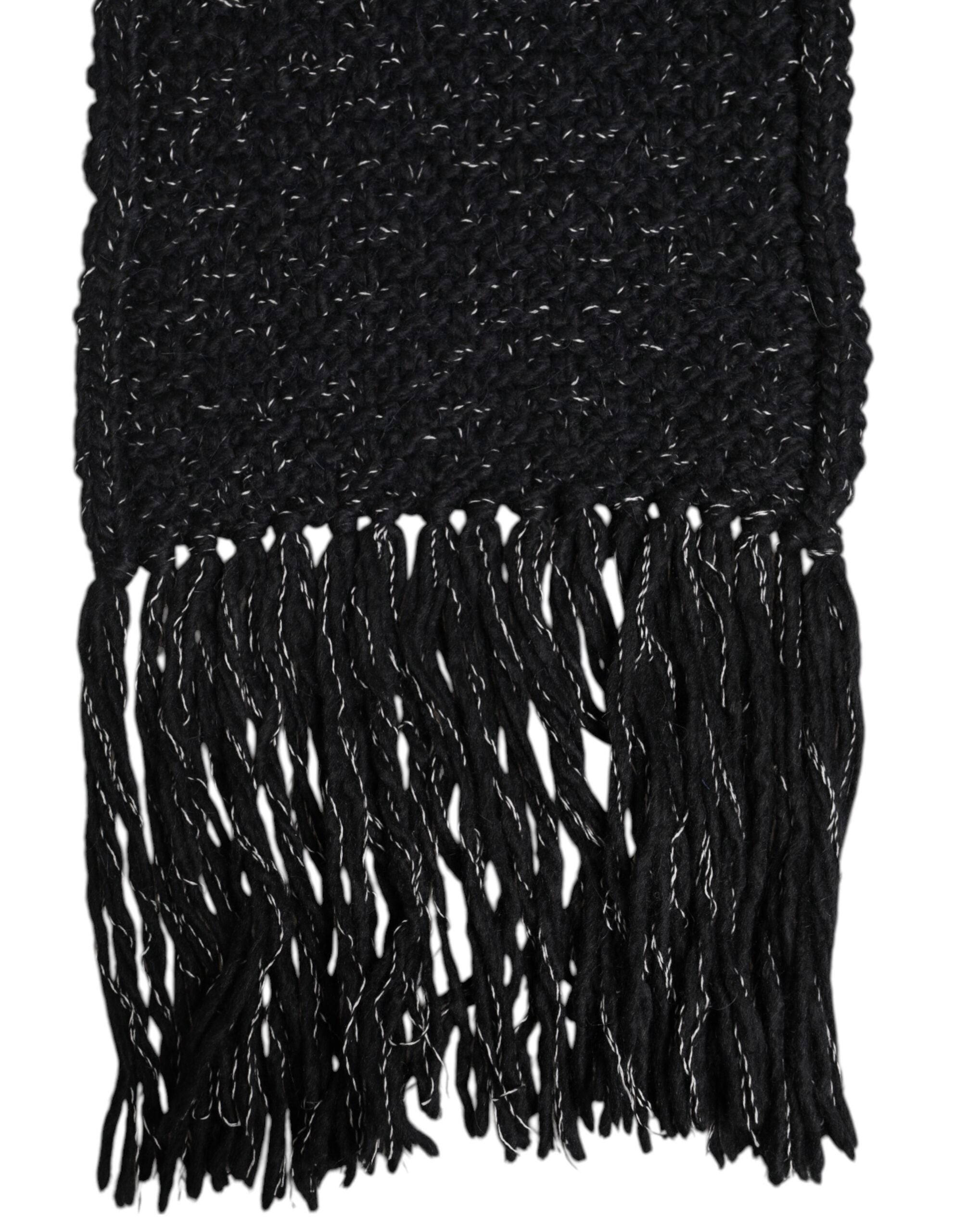 Dolce & Gabbana Black Cashmere Neck Warmer Wrap Shawl Scarf