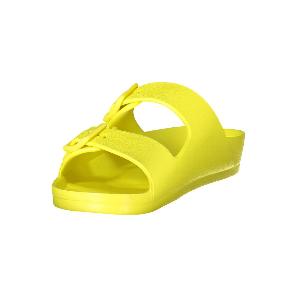 Gul plastsandaler for kvinner