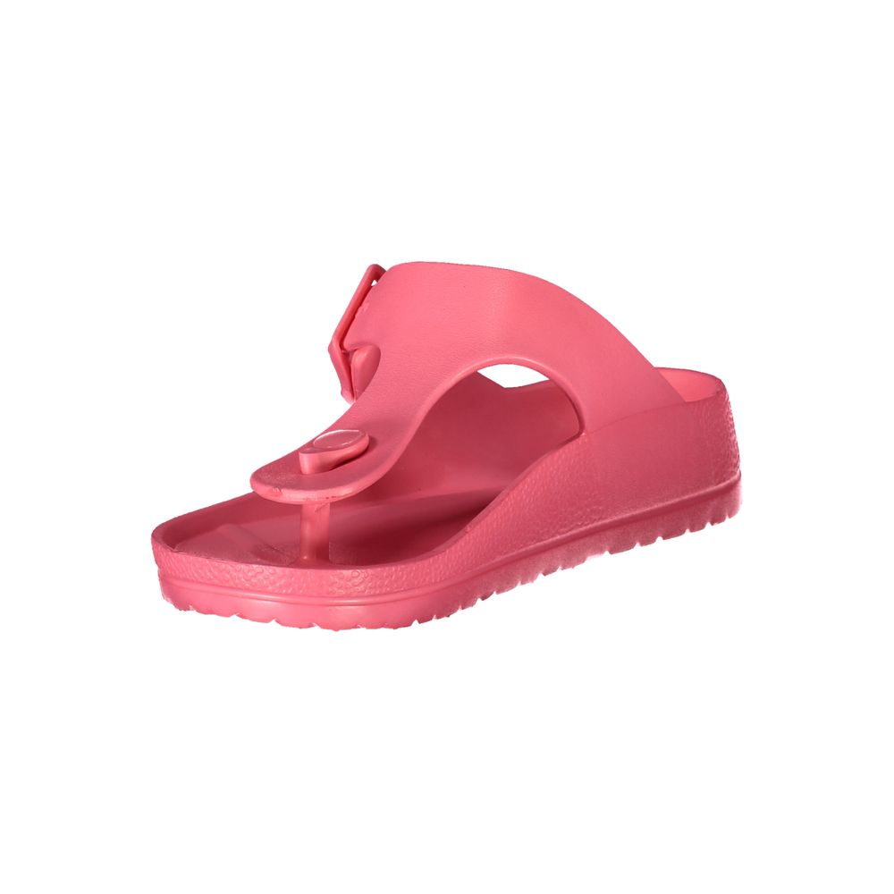 Rosa plastsandaler för kvinnor