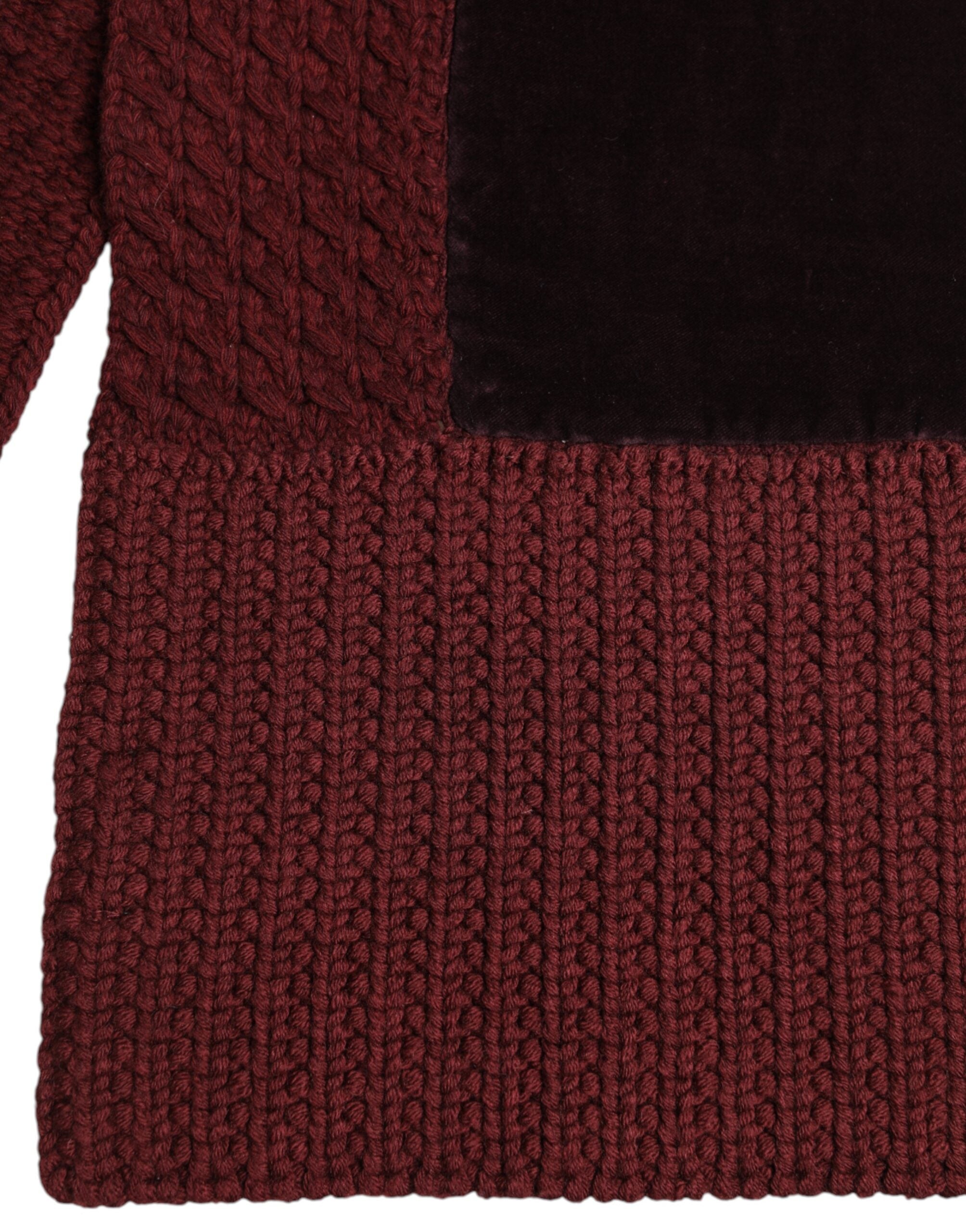 Dolce &amp; Gabbana – Rödbrun svart halsvärmare med omlottsjal