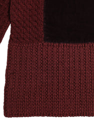 Dolce &amp; Gabbana – Rödbrun svart halsvärmare med omlottsjal