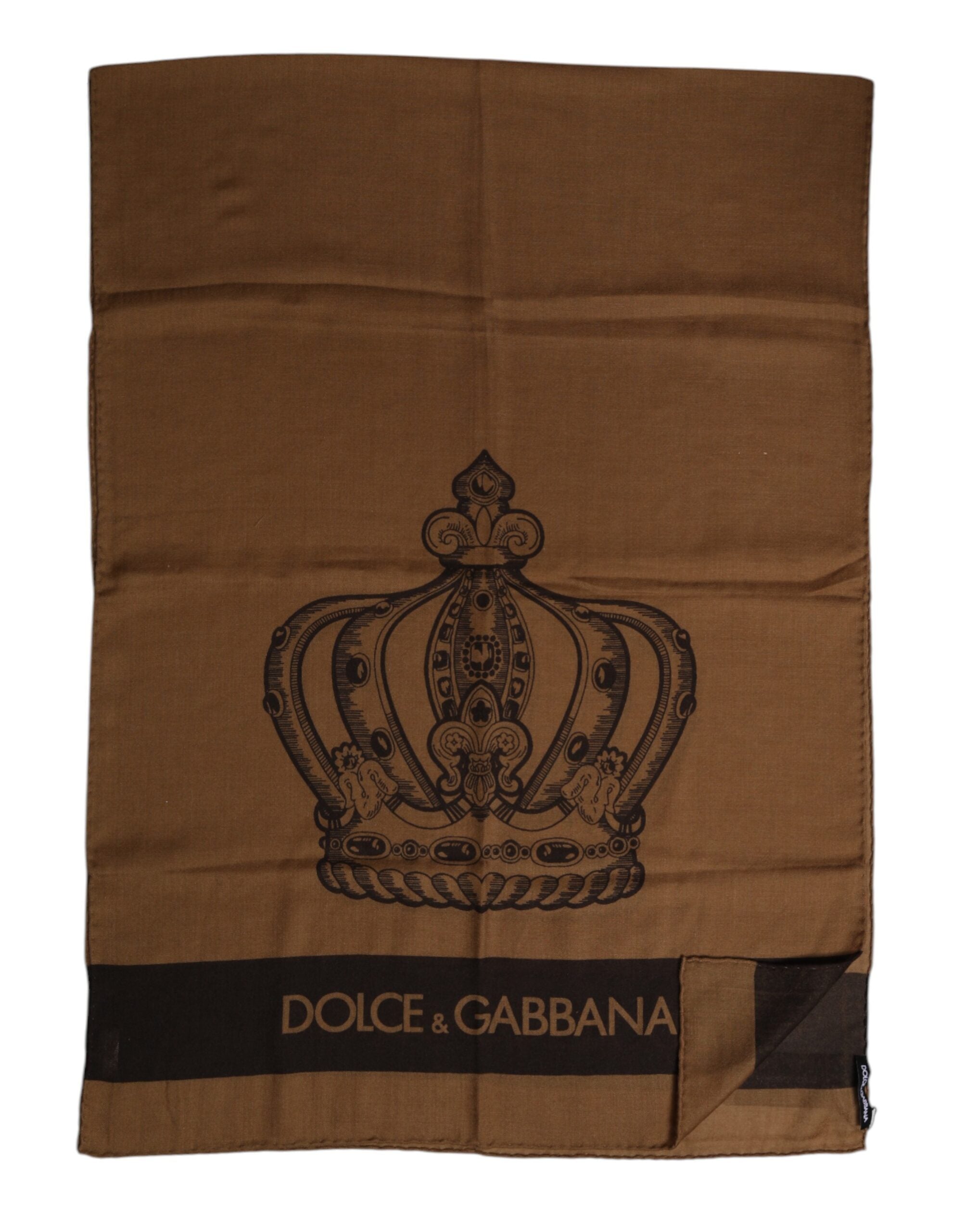 Dolce &amp; Gabbana Brun DG Crown Halsvärmare Herr Foulard Halsduk