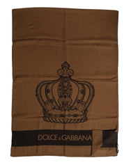 Dolce &amp; Gabbana Brun DG Crown Halsvärmare Herr Foulard Halsduk