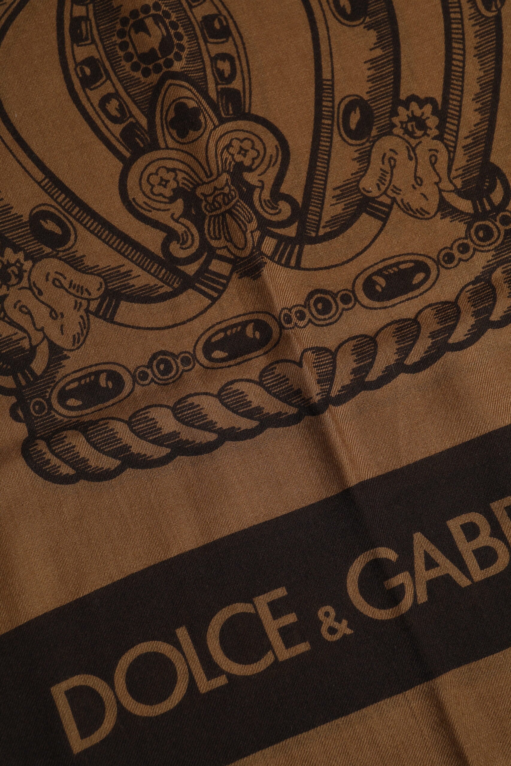 Dolce &amp; Gabbana Brun DG Crown Halsvärmare Herr Foulard Halsduk