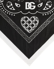 Dolce &amp; Gabbana Svartvit Bandana Fyrkantig Herr Foulard Halsduk