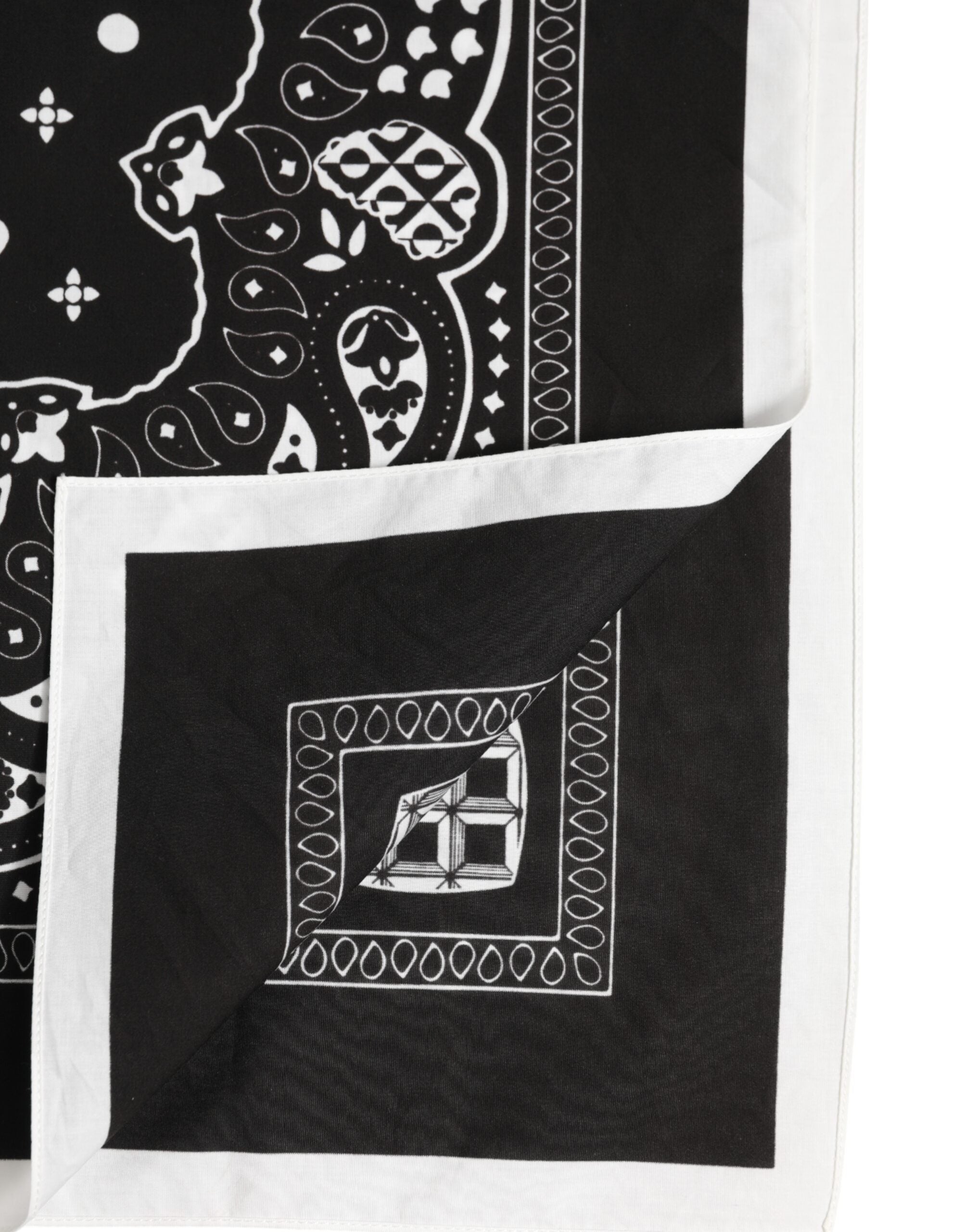 Dolce &amp; Gabbana Svartvit Bandana Fyrkantig Herr Foulard Halsduk