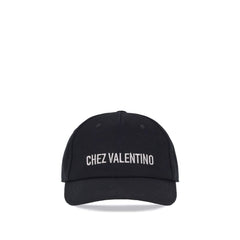 Valentino Garavani Black Cotton Cap (Baseball Hat)
