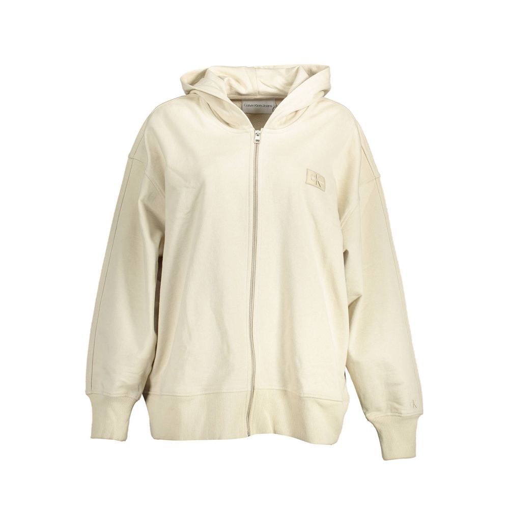 Beige bomullströja för kvinnor