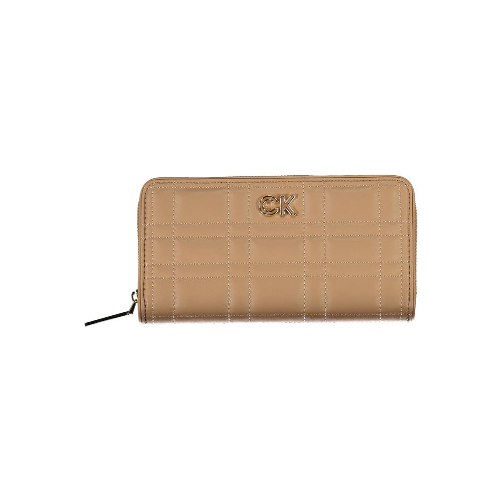 Beige polyesterlommebok