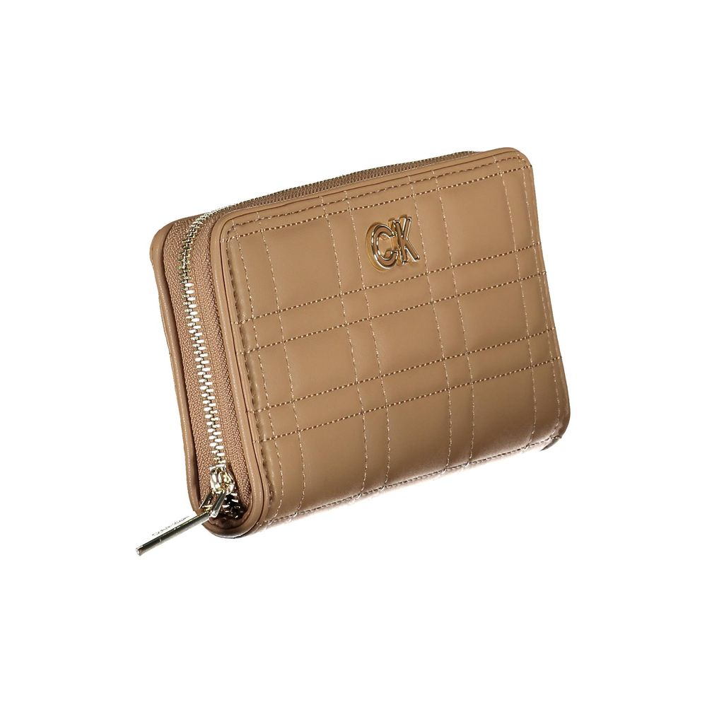 Beige polyesterlommebok
