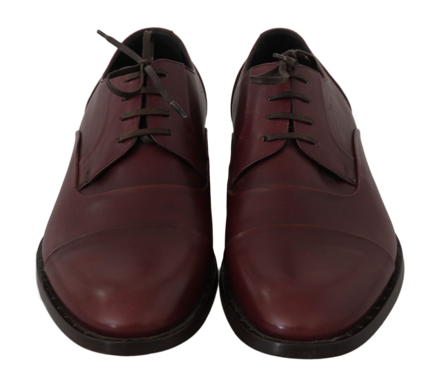 Dolce &amp; Gabbana Röda Bordeaux Läder Derby Formella Skor