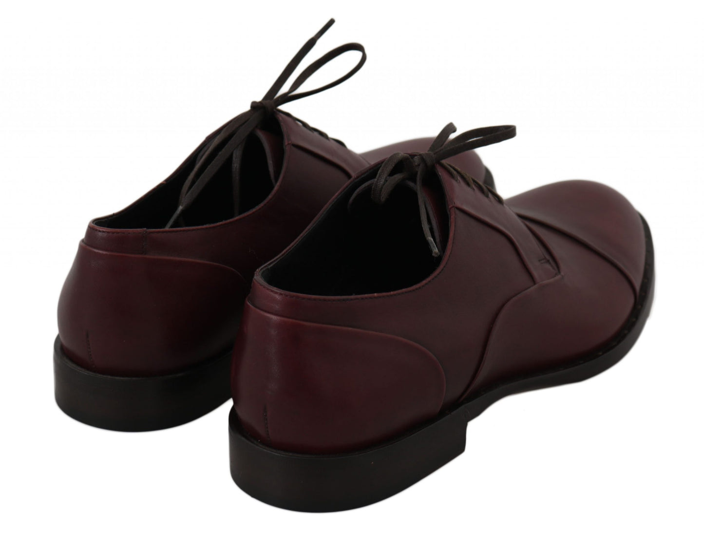 Dolce &amp; Gabbana Röda Bordeaux Läder Derby Formella Skor