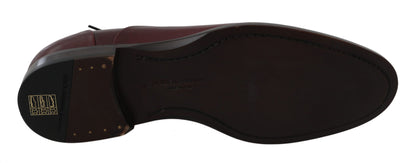 Dolce &amp; Gabbana Röda Bordeaux Läder Derby Formella Skor