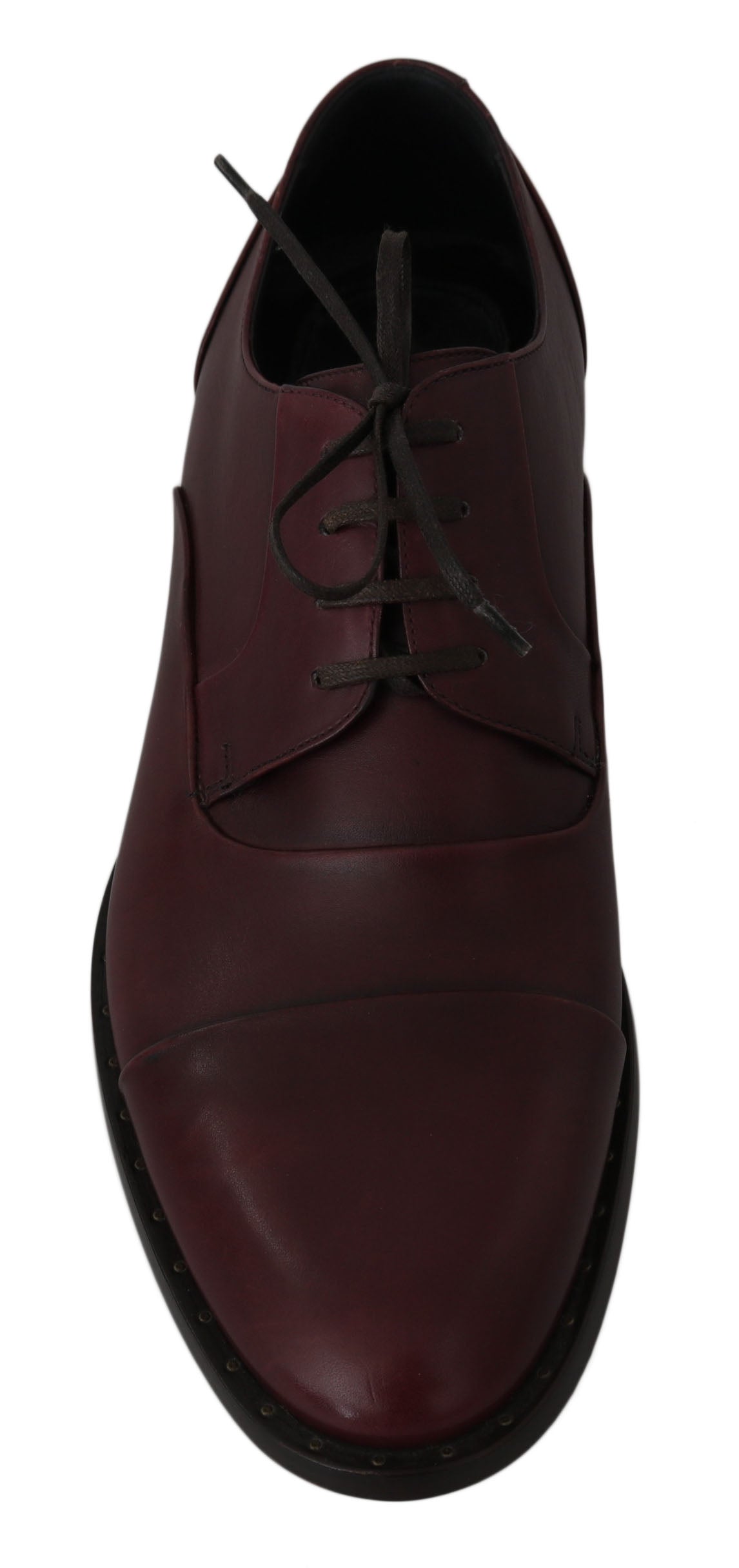 Dolce &amp; Gabbana Röda Bordeaux Läder Derby Formella Skor