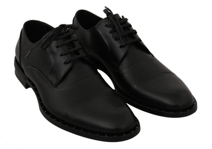 Dolce &amp; Gabbana svarte Derby-sko i skinn