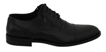 Dolce &amp; Gabbana svarte Derby-sko i skinn