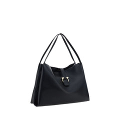 Ferragamo Black Calf Leather Bos Taurus Handbag