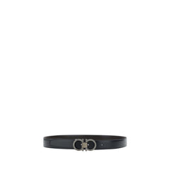 Ferragamo Black Calf Leather Bos Taurus Regular Belt