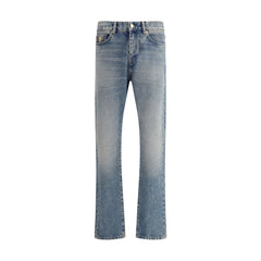 Versace Blue Cotton Straight-Leg Jeans