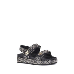 Tory Burch Blue Fabric Flat Sandals