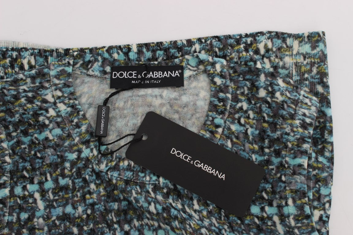 Dolce &amp; Gabbana Blå Ulltröja Ärmlös Pullover