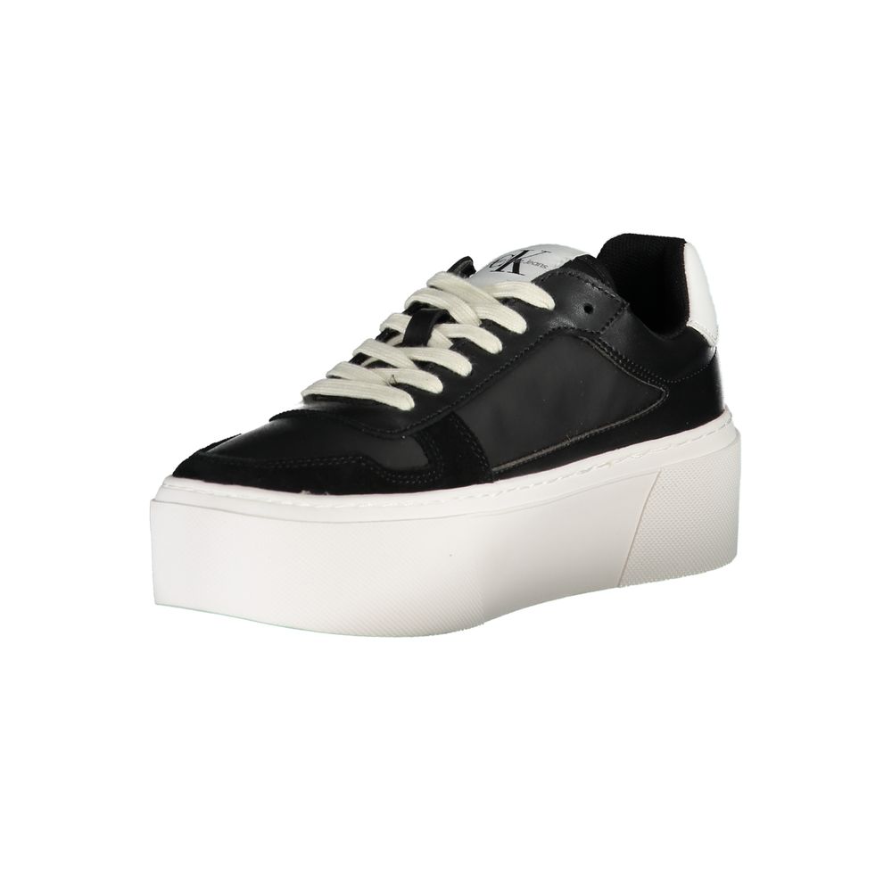 Svart polyester-sneaker